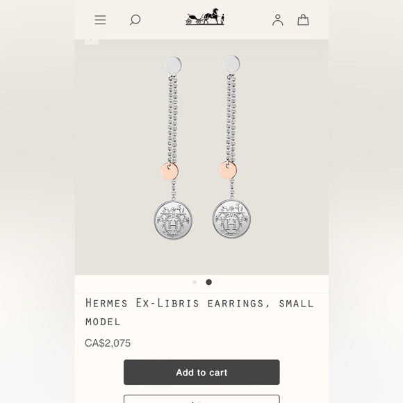Hermes Ex-Libris earrings, small model - Picture 2 of 3